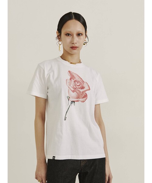 PAMEO POSE（パメオポーズ）の「Morning Rose Tshirts（Tシャツ/カットソー・レディース・ホワイト/ブラック/ミントグリーン・S/M）」の5枚目の写真