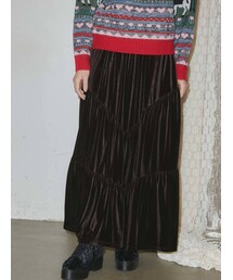 merry jenny | ベロアティアードスカート(スカート)