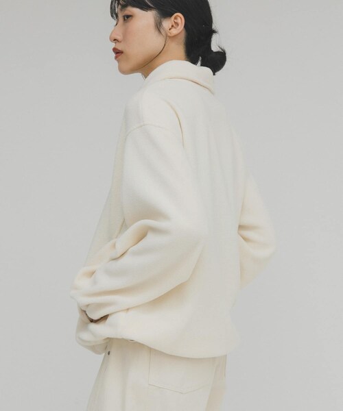KBF（ケイビーエフ）の「ハーフスナップフリースプルオーバー（その他トップス・レディース・IVORY/D.BROWN・One）」の4枚目の写真
