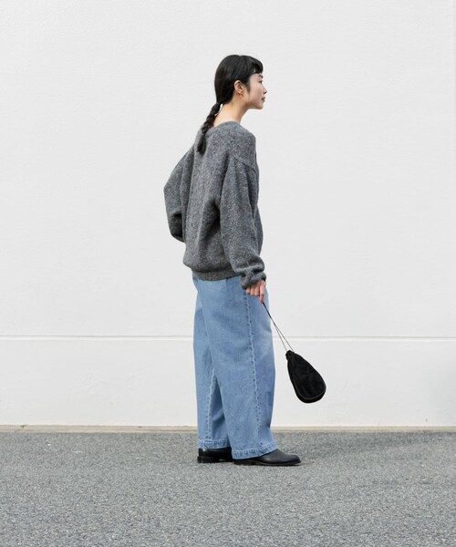 かぐれ（カグレ）の「フェードデニムイージーパンツ（デニムパンツ・レディース・L/INDIGO/BLACK・FREE）」の21枚目の写真