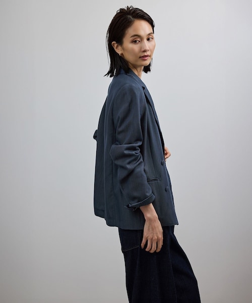ROPE'（ロペ）の「バックサテンダブルブレストジャケット（テーラードジャケット・レディース・ベージュ/ネイビー/ネイビー系/ブラック・36/38）」の20枚目の写真