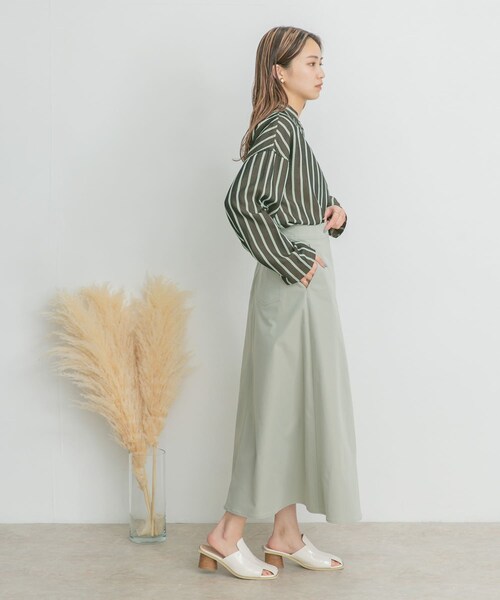 KBF（ケイビーエフ）の「ツイルフレアロングスカート（スカート・レディース・L.KHAKI/L.LIME/D.CHARCOAL・one）」の20枚目の写真