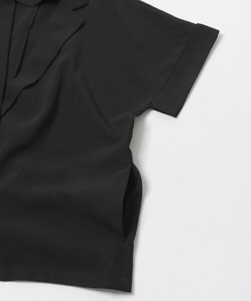 ITEMS URBANRESEARCH(アイテムズ アーバンリサーチ)の「SMOOTH LINEN TOUCH 半袖ジャケット(テーラードジャケット・レディース・OFF/BLK・Free)」の5枚目の写真