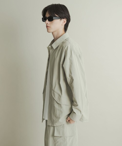 SENSE OF PLACE by URBAN RESEARCH(センスオブプレイスバイアーバンリサーチ)の「ユーティリティーロングスリーブシャツジャケット(テーラードジャケット・メンズ・BLACK/GREIGE/PURPLE・M/L)」の16枚目の写真