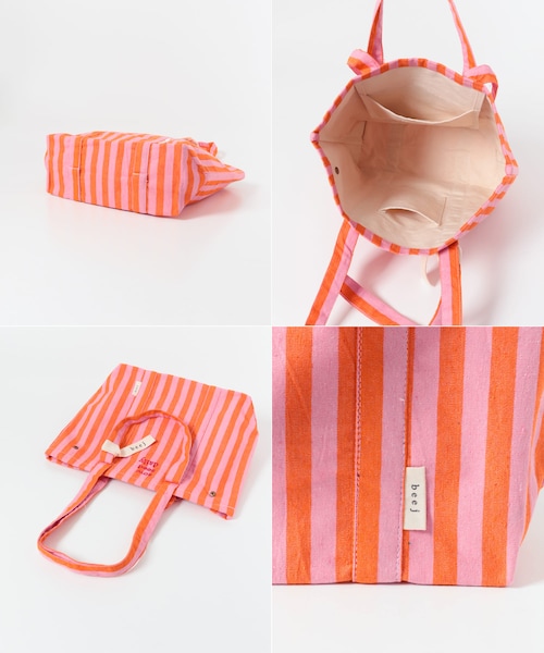 URBAN RESEARCH DOORS（アーバンリサーチドアーズ）の「『別注』beej×DOORS　ストライプトートバッグ（トートバッグ・レディース・PINK/YELLOW/GREEN・One）」の14枚目の写真