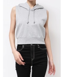 GG GLITTERノースリショートスウェットパーカー