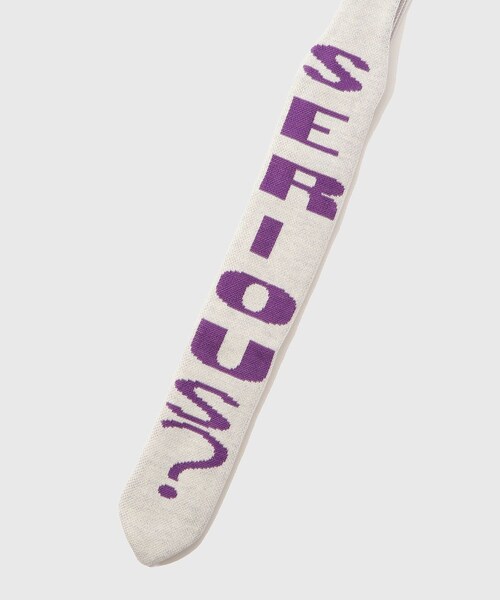 ADAM ET ROPE'（アダムエロペ）の「【TENDER PERSON/テンダー パーソン】JAQUARD KNIT TIE（ストール/ショール・メンズ・ブラック/ホワイト/ピンク・F）」の6枚目の写真