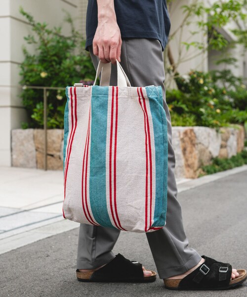 URBAN RESEARCH DOORS（アーバンリサーチドアーズ）の「2WAYストライプトートバッグ（トートバッグ・メンズ・GREEN/L.BLUE/ORANGE・-）」の15枚目の写真