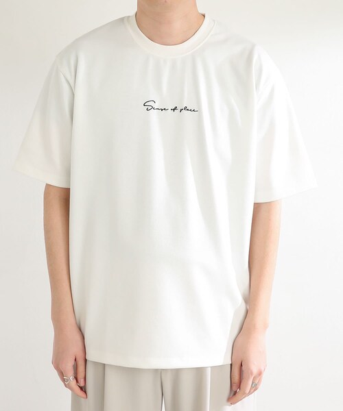 SENSE OF PLACE by URBAN RESEARCH(センスオブプレイスバイアーバンリサーチ)の「シシュウポンチTシャツ(5分袖)(Tシャツ/カットソー・メンズ・GREIGE/WHITE/BLACK/GREEN/L.PURPLE/MINT・M/L)」の18枚目の写真