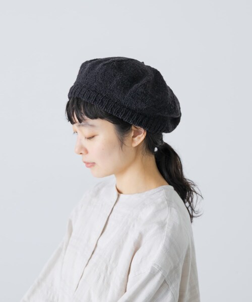 かぐれ(カグレ)の「ペルーニットベレー(ハンチング/ベレー帽・レディース・M/GRAY/BLACK・Free)」の3枚目の写真