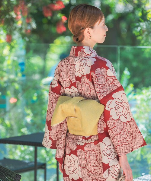 URBAN RESEARCH ROSSO（アーバンリサーチロッソ）の「『別注』浴衣 薔薇疋田（着物・レディース・赤・FREE）」の2枚目の写真