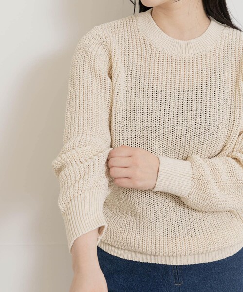 THE GOODLAND MARKET（ザグッドランドマーケット）の「米富繊維　WASHI COTTON TAPE KNIT PULLOVER（ニット/セーター・レディース・62BLUE/14BLACK/40IVORY/50LIME・1/3）」の17枚目の写真