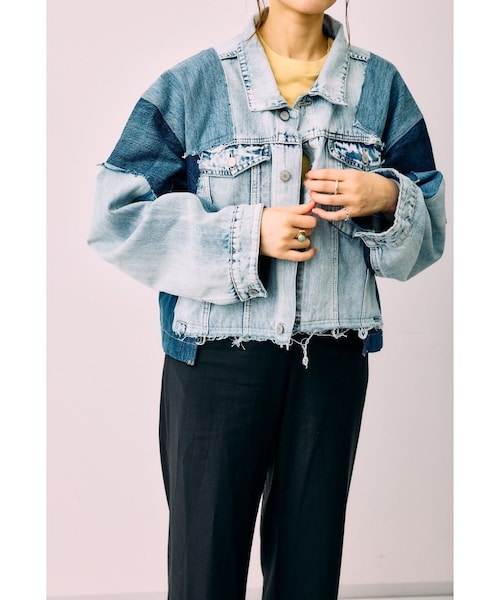 ADAM ET ROPE'（アダムエロペ）の「【QUIITO】 REMAKE  PT DENIM JK BL（デニムジャケット・レディース・ブルー・F）」の7枚目の写真