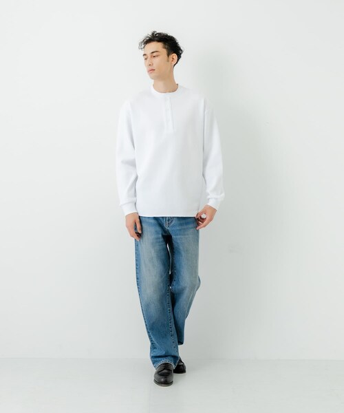 URBAN RESEARCH（アーバンリサーチ）の「『UR TECH』度詰めワッフルヘンリーロングスリーブ（Tシャツ/カットソー・メンズ・WHITE/OATMEAL/GRAY H/BLACK・M/L）」の15枚目の写真