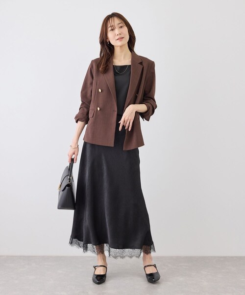 ROPE' PICNIC（ロペピクニック）の「キャミソール/接触冷感・抗菌防臭（キャミソール・レディース・ブラック/ホワイト/ダークブラウン・F）」の6枚目の写真