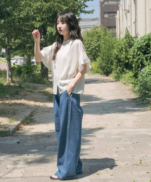 ITEMS URBANRESEARCH(アイテムズ アーバンリサーチ)の「ウエストタックデニムパンツ(デニムパンツ・レディース・BLU/IDG・S/M)」の9枚目の写真