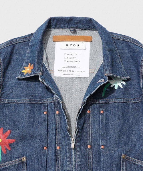 ADAM ET ROPE'(アダムエロペ)の「【KYOU/キョウ】ROEBUCK Type-50s Hand Painted Jacket feat. MIO YAMAMOTO(デニムジャケット・メンズ・ブラック/ブルー系・1/2/3)」の9枚目の写真