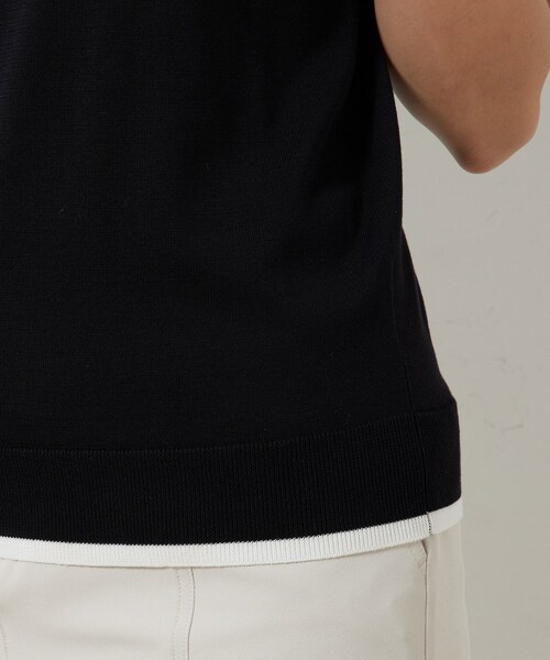 ROPE'(ロペ)の「ハーフスリーブニットポロ襟プルオーバー(ニット/セーター・レディース・ブラック/ホワイト系/イエロー・L/M/S)」の21枚目の写真