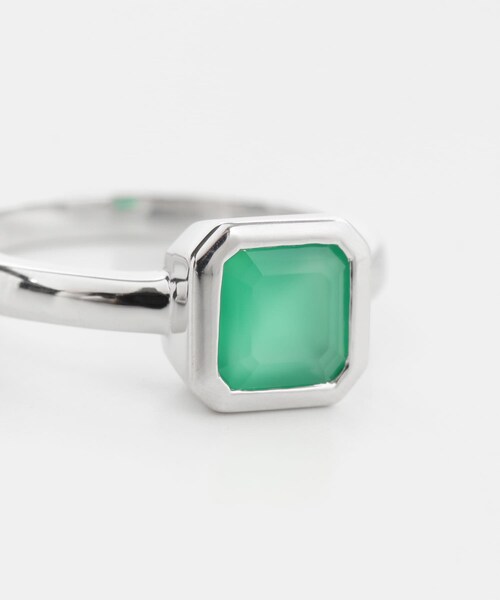 URBAN RESEARCH（アーバンリサーチ）の「decor『デコール』　石のリング グリーンオニキス（リング・レディース・SILVER/GOLD・13/11）」の5枚目の写真