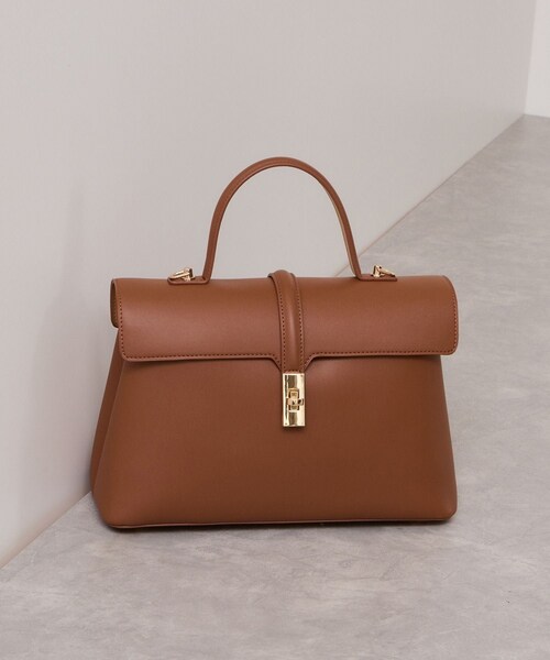 VIS（ビス）の「ひねり金具ワンハンドルバッグ/2WAY,軽量（ハンドバッグ・レディース・ブラック系/グレー系/ベージュ/ブラック/キャメル・F）」の3枚目の写真