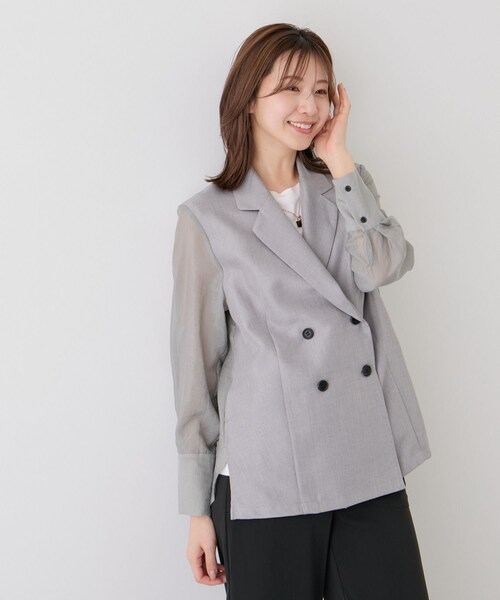 Jayro(ジャイロ)の「異素材使いジャケット(テーラードジャケット・レディース・ブラック/グレー/ベージュ・M)」の19枚目の写真