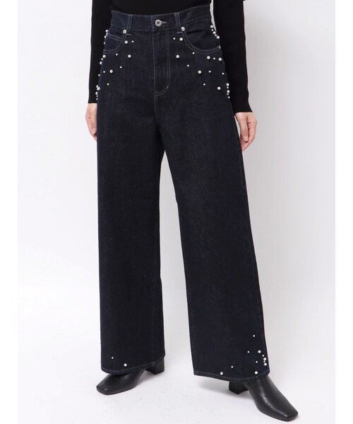 MERCURYDUO（マーキュリーデュオ）の「【追加生産】パールデニムパンツ（デニムパンツ・レディース・インディゴ・S/M）」の14枚目の写真
