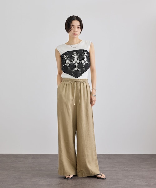 ADAM ET ROPE'(アダムエロペ)の「【WEB限定】クロシェバブーシュカ(バンダナ/スカーフ・レディース・ブラック/キナリ・F)」の5枚目の写真