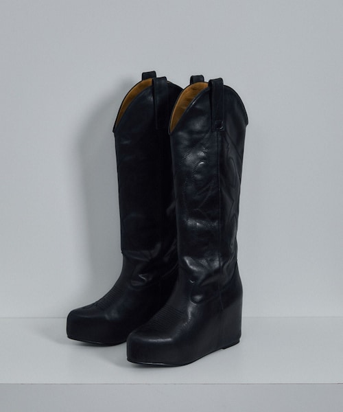 ADAM ET ROPE'(アダムエロペ)の「【J'aDoRe・店舗限定】【TANAKA(タナカ)】WESTERN LONG BOOTS(ブーツ・レディース・ブラック・23.5/24.5/25.5)」の4枚目の写真