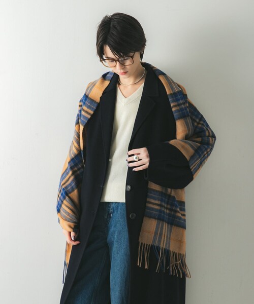 URBAN RESEARCH（アーバンリサーチ）の「ウールカシミヤストール（ストール/ショール・レディース・IVORY/RED/BEIGECHECK/GREENCHECK・-）」の13枚目の写真