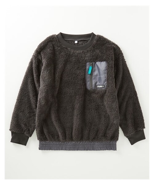 nissen（ニッセン）の「ポケット付きボアトレーナー（スウェット・キッズ・チャコール/ネイビー・140/150/160）」の6枚目の写真