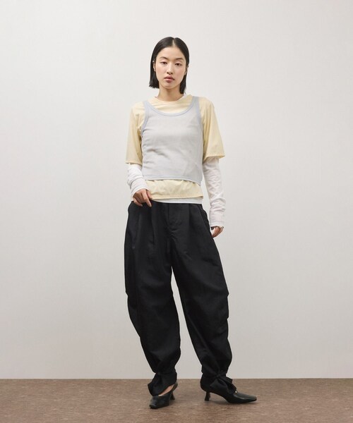 ADAM ET ROPE'(アダムエロペ)の「3レイヤードジャージートップス(Tシャツ/カットソー・レディース・ブラック系/グレー系・F)」の9枚目の写真