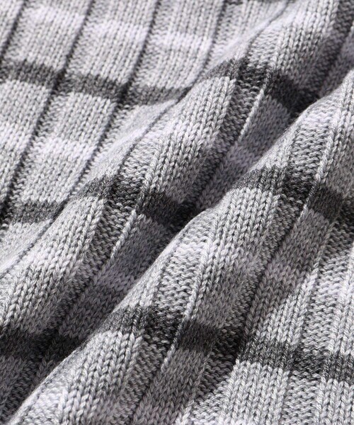 ADAM ET ROPE'（アダムエロペ）の「【RICE NINE TEN/ライス ナイン テン】RIBBED KNIT POLO SHIRT（ポロシャツ・メンズ・グレー/ベージュ/ラベンダー系・1/2）」の19枚目の写真