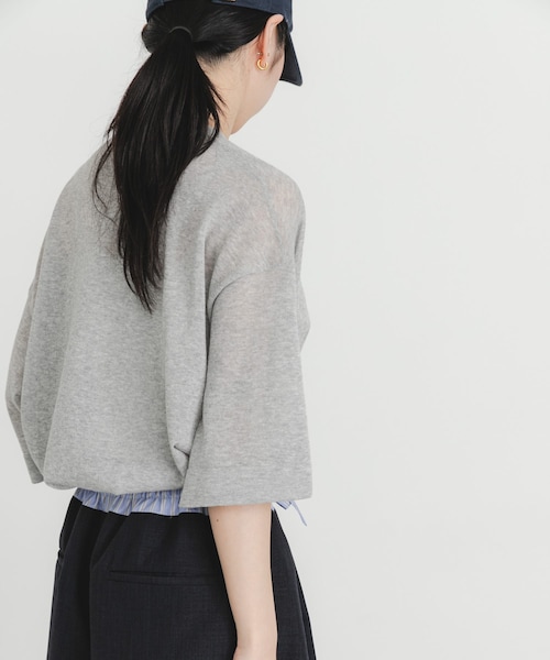 EKAL（エカル）の「ハイゲージニットTシャツ（ニット/セーター・レディース・キャメル/杢グレー/パープル/グレー/ブラック・Free）」の19枚目の写真