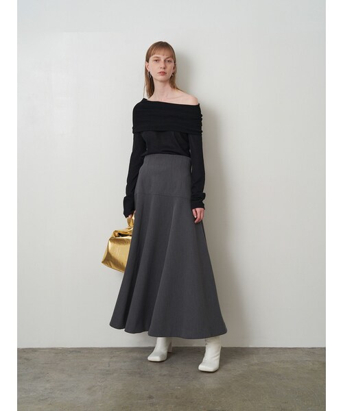 ELENDEEK（エレンディーク）の「HIGH WAIST FLARE SK（スカート・レディース・グレー/チャコールグレー/ブラック/ミックス・01/02）」の8枚目の写真