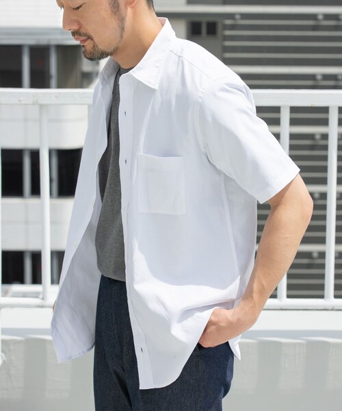 URBAN RESEARCH ROSSO（アーバンリサーチロッソ）の「『防シワ』『XLサイズあり』ハイパフォーマンスリネンレギュラー半袖シャツ（シャツ/ブラウス・メンズ・BEIGE/WHITE/BLACK/NAVY/KHAKI/BLK STRIPE/BLK CHECK・S/M/L/XL）」の12枚目の写真