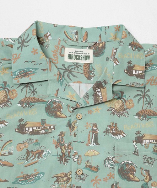 URBAN RESEARCH Sonny Label（アーバンリサーチサニーレーベル）の「HIROCKSHOWコラボアロハシャツ（シャツ/ブラウス・メンズ・オフ/ミント/ネイビー・M/L）」の22枚目の写真
