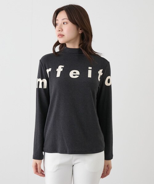Jayro(ジャイロ)の「ロゴ入りボトルネックプルオーバー(Tシャツ/カットソー・レディース・ブラック/チャコール/グレー/ホワイト系/レッド・F)」の8枚目の写真