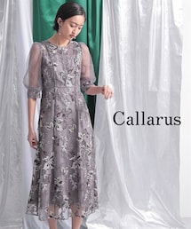 Callarus | 【結婚式・パーティー・オケージョンドレス】刺繍使いデザインワンピースドレス|大きいサイズ有〔Callarus〕(ドレス)