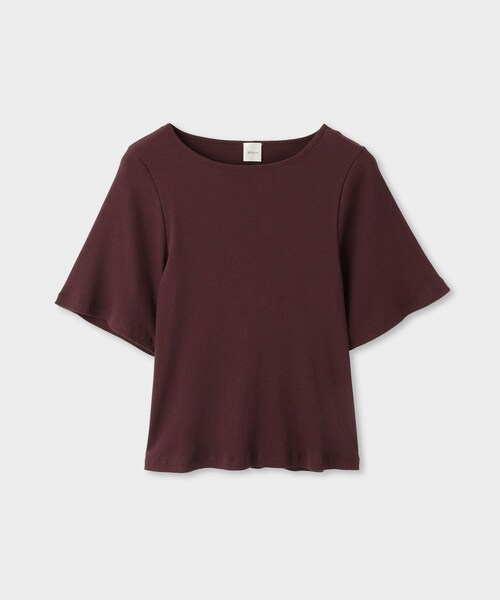 ROPE'(ロペ)の「【一部店舗限定】【REALM(レルム)】HALF-SLEEVE T-SHIRT|5分袖カットソー 26SS(ニット/セーター・レディース・ブラック/オフホワイト/ワイン・38)」の4枚目の写真