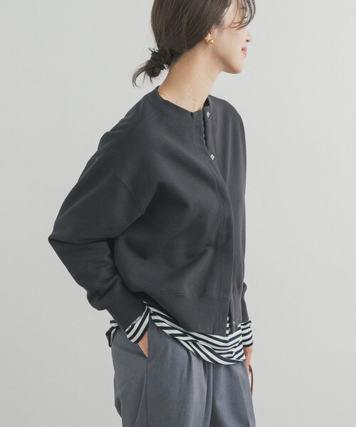 URBAN RESEARCH DOORS（アーバンリサーチドアーズ）の「裏起毛スウェットカーディガン（カーディガン/ボレロ・レディース・OATMEAL/GRAY/CHARCOAL・Free）」の10枚目の写真