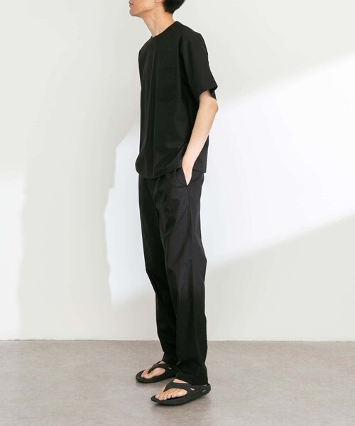 URBAN RESEARCH Sonny Label（アーバンリサーチサニーレーベル）の「『接触冷感/イージーケア』リネン混ショートスリーブTシャツ（Tシャツ/カットソー・メンズ・オフ×ブラック/ブラック/ネイビー/チャコール・M/L/XL）」の12枚目の写真