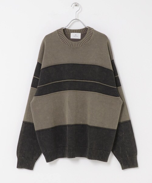URBAN RESEARCH Sonny Label（アーバンリサーチサニーレーベル）の「ピグメントパネルボーダーニット（ニット/セーター・メンズ・ブラック/ネイビー・M/L）」の15枚目の写真