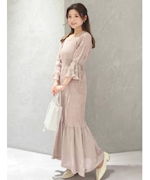 MERCURYDUO | シャーリングニットワンピース(ワンピース)