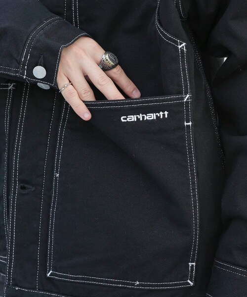 SENSE OF PLACE by URBAN RESEARCH（センスオブプレイスバイアーバンリサーチ）の「carhartt DOUBLE FRONT JACKET（カバーオール・メンズ・BEIGE/BLACK・M/L）」の8枚目の写真