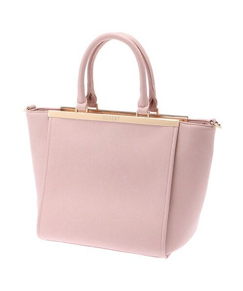 RESEXXY（リゼクシー）の「GOLDプレートトートBAG（トートバッグ・レディース・ホワイト/ピンク/ライトイエロー・F）」の8枚目の写真