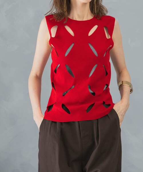 leinwande　Flower Knitted Top