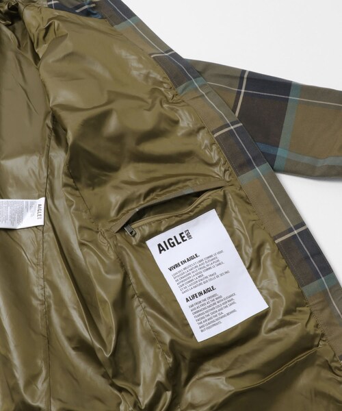 THE GOODLAND MARKET（ザグッドランドマーケット）の「AIGLE　透湿防水 チェックパターンロングジャケット（テーラードジャケット・レディース・TERRA・34/36/38）」の8枚目の写真
