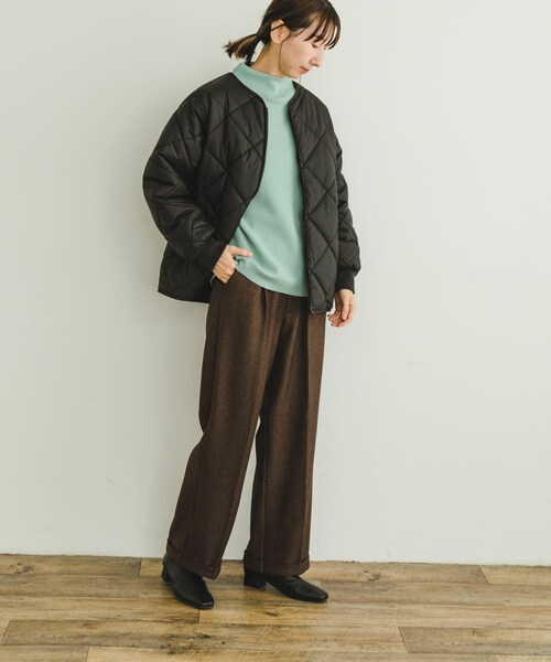 ITEMS URBANRESEARCH(アイテムズ アーバンリサーチ)の「中綿キルトノーカラージャケット(その他アウター・レディース・CHA/L.BEIGE/BEG/BLK・FREE)」の17枚目の写真