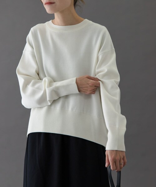 URBAN RESEARCH DOORS(アーバンリサーチドアーズ)の「FORK&SPOON ダブルフェイスクルーネックニット(ニット/セーター・レディース・OFF/TOP GRAY/BLUE・1)」の5枚目の写真