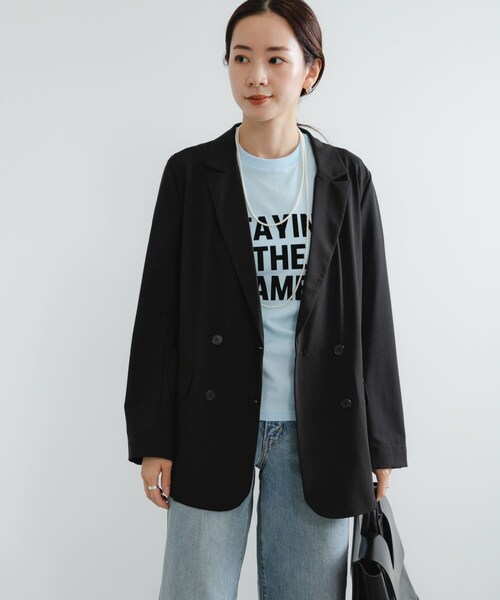 URBAN RESEARCH（アーバンリサーチ）の「ウール混ダブルブレストジャケット（テーラードジャケット・レディース・BLACK/BROWN・FREE）」の5枚目の写真